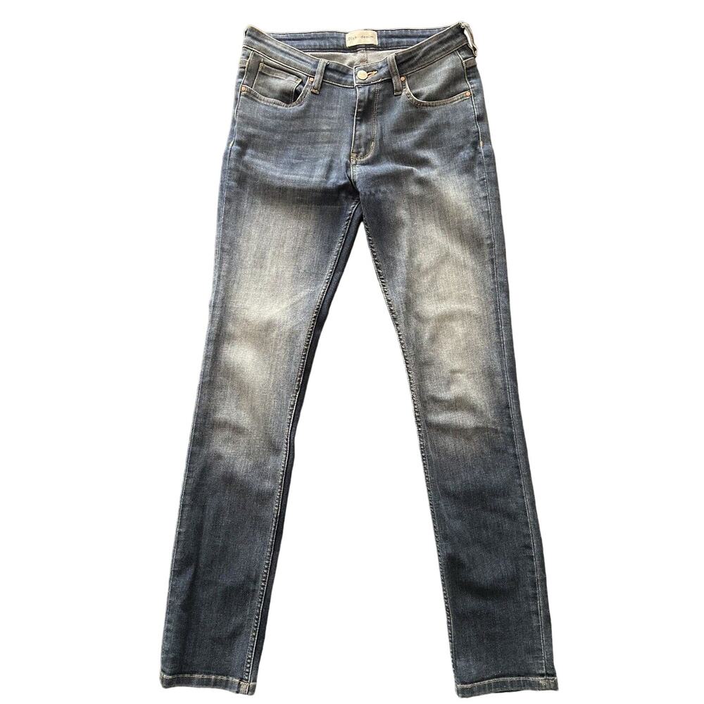 DISH-DENIM Straight & Narrow Distressed Blue Jeans sz 27